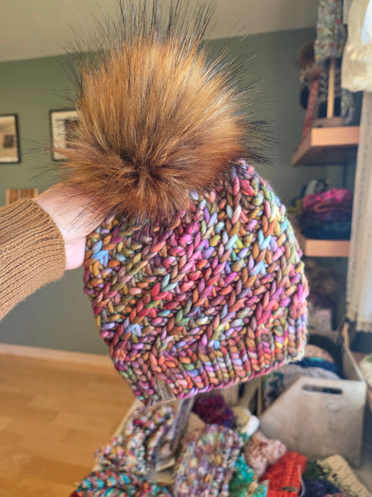 Merino Wool Pom Hat