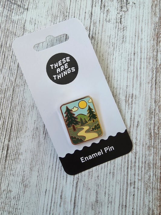 Nature Stamp Forest Enamel Pin