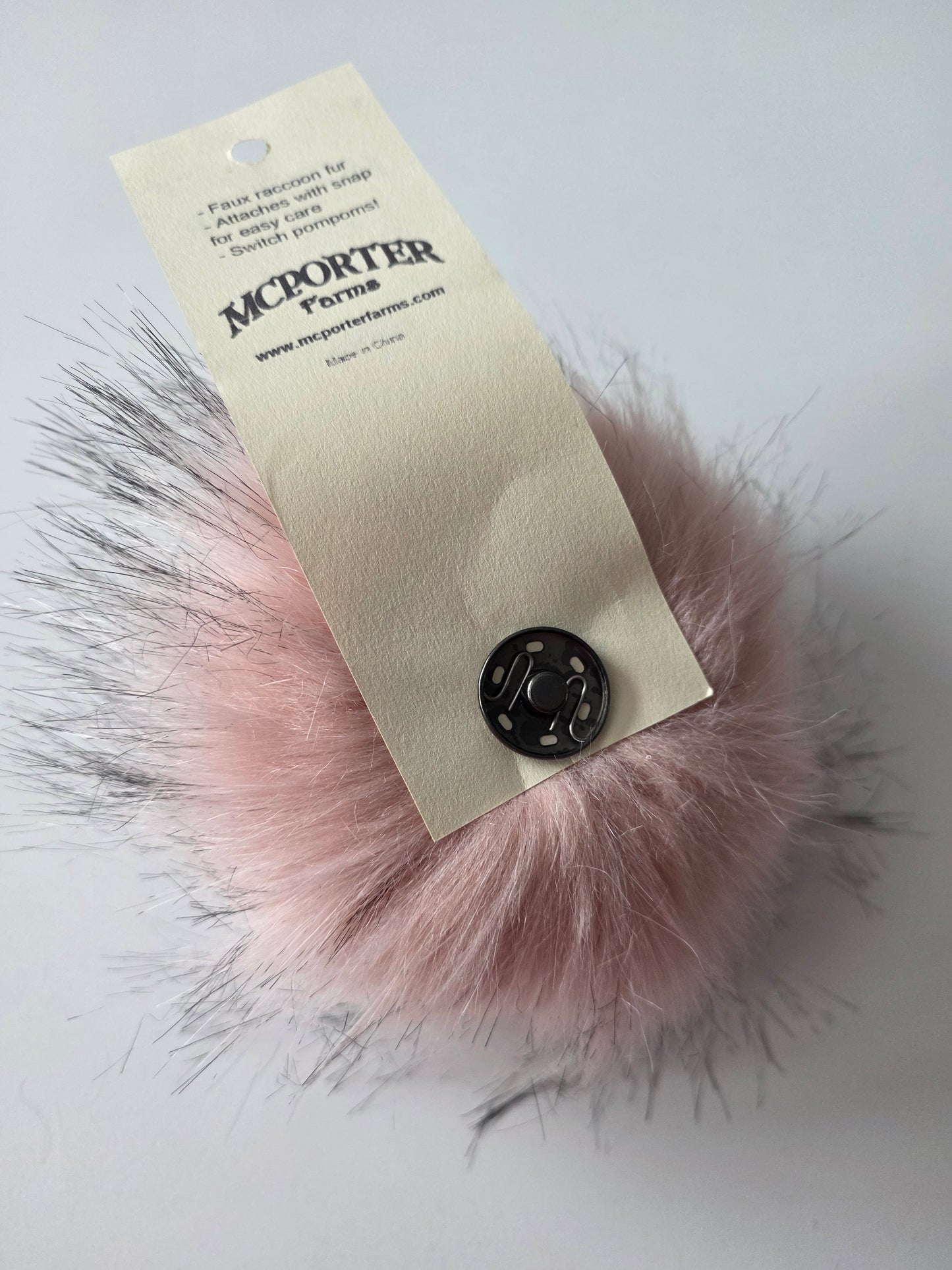 McPorter Farms | Faux Raccoon Fur Pom | 1