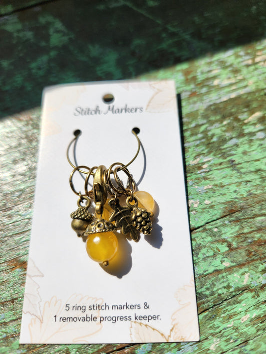 Woodland Stitch Marker Set (Acorn)