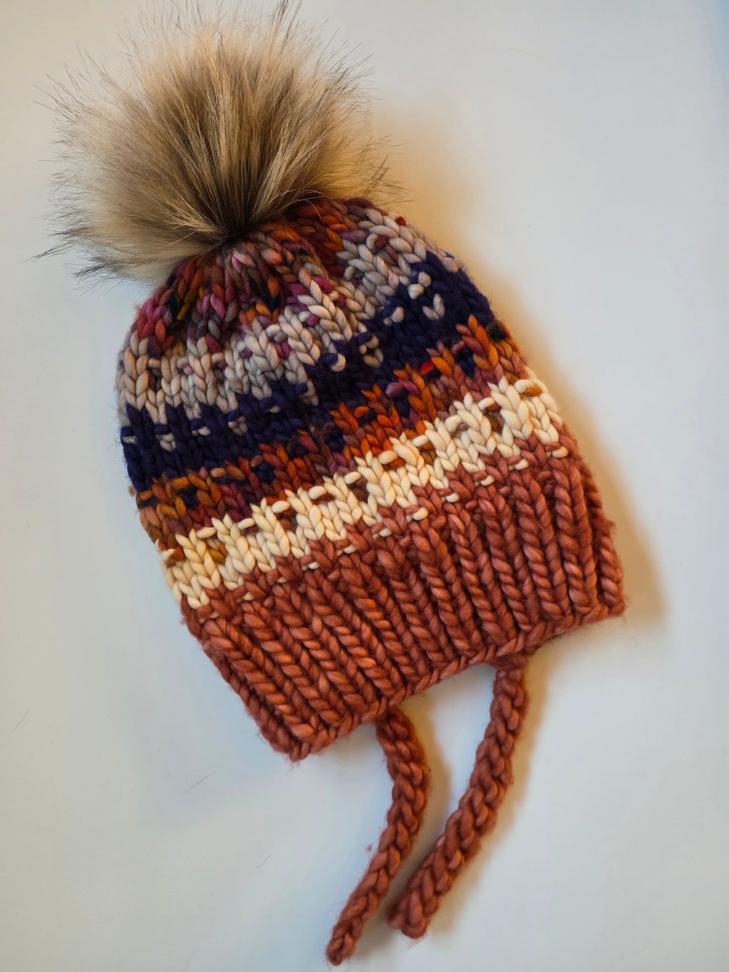 Merino Wool Split Brim Pom Hat