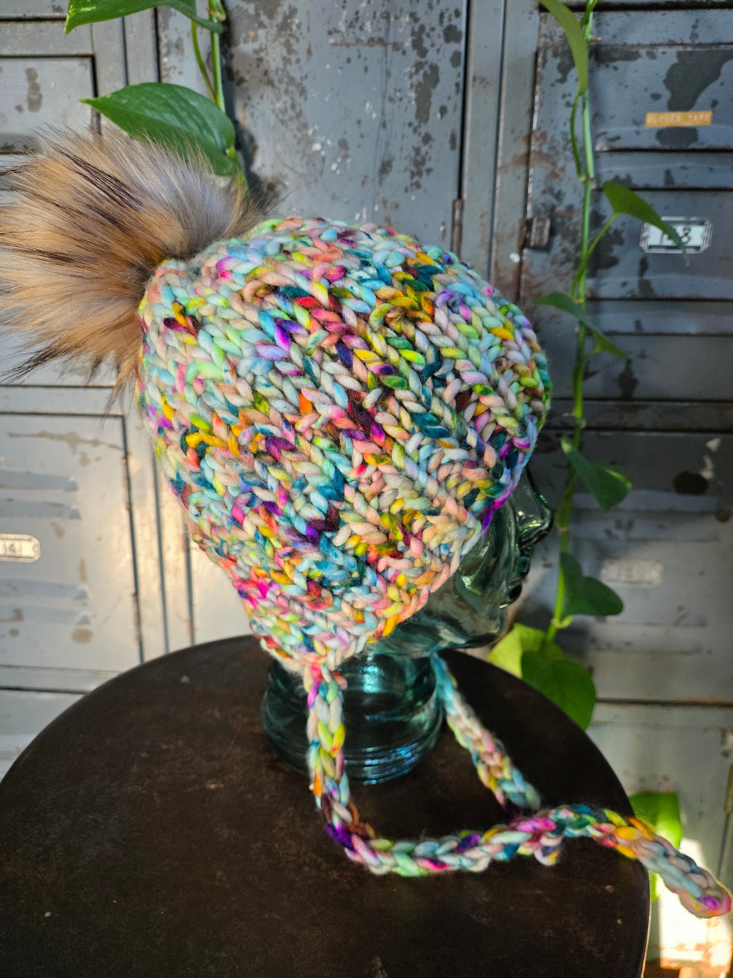 Merino Wool Split Brim Pom Hat
