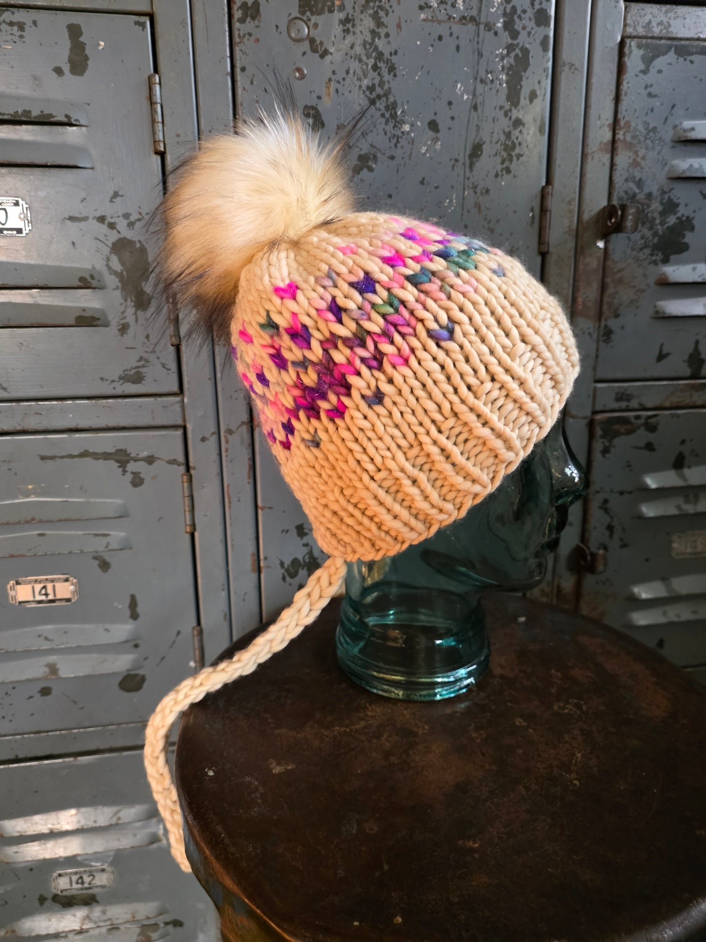 Merino Wool Split Brim Pom Hat