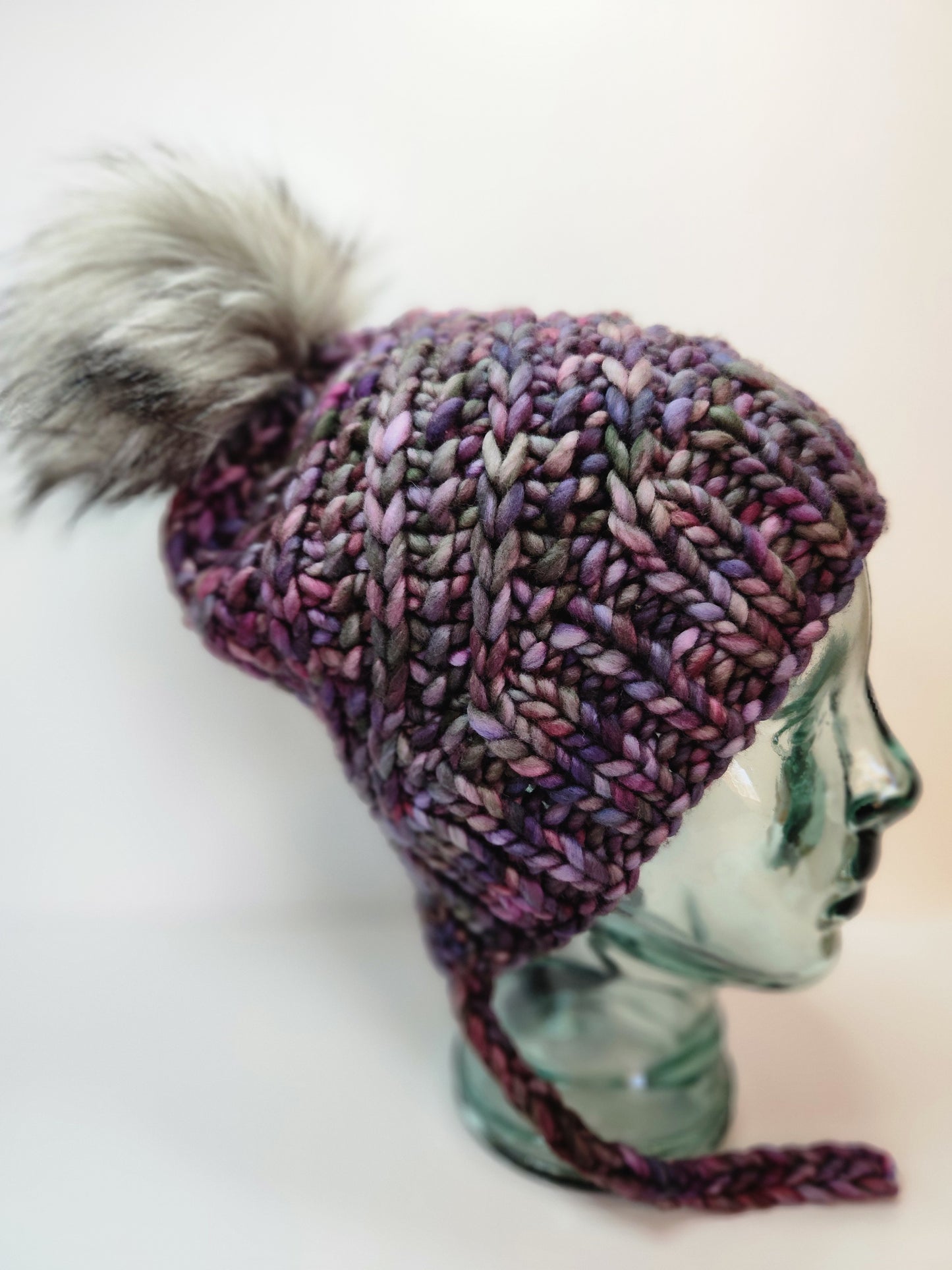 Merino Wool Split Brim Pom Hat