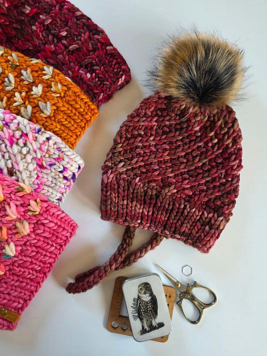 Merino Wool Split Brim Pom Hat