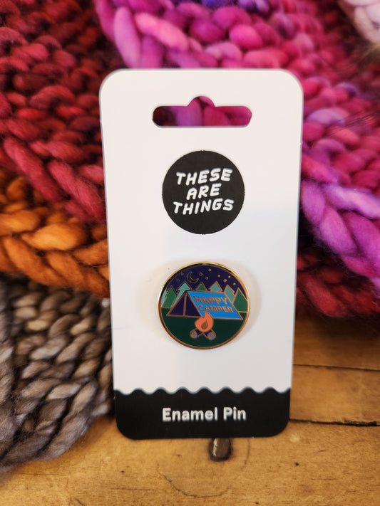 Happy Camper Campfire Enamel Pin