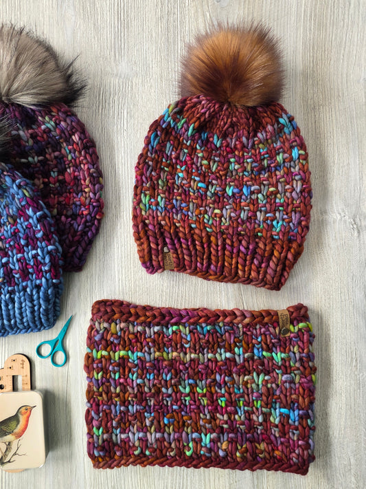 Merino Wool Hat and Cowl Set