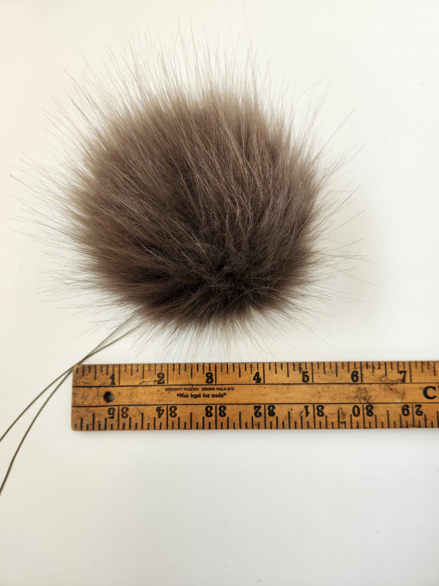 Set of 3 Handmade Faux Fur Pom Poms; Latte, Gray Fox, Smoke