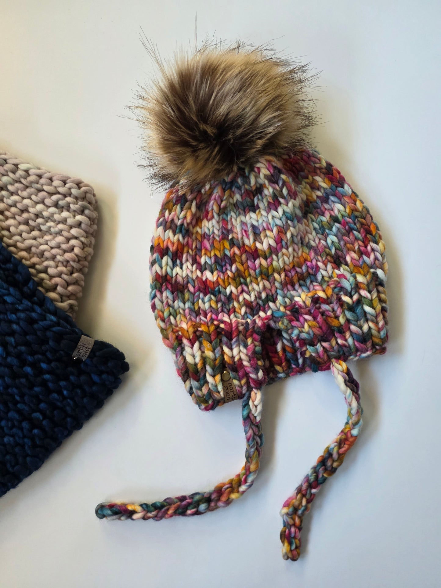 Merino Wool Split Brim Pom Hat