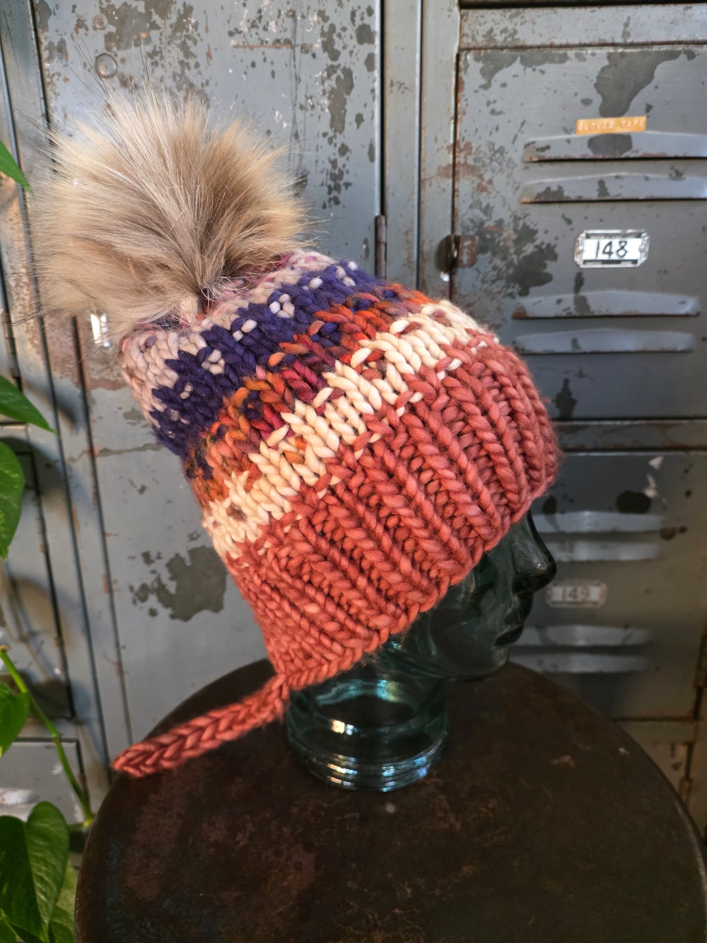 Merino Wool Split Brim Pom Hat
