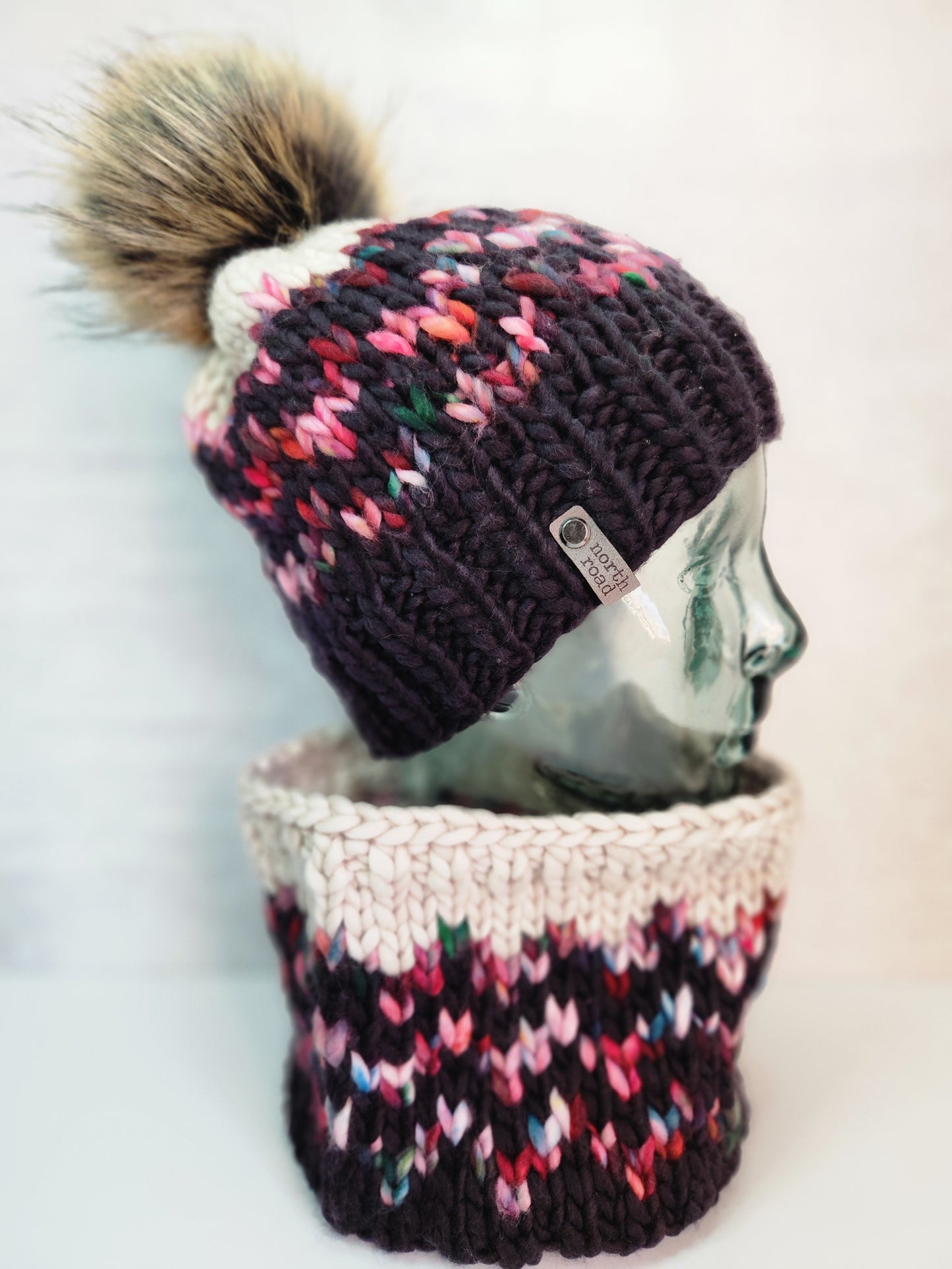 Merino Wool Pom Hat and Cowl Set