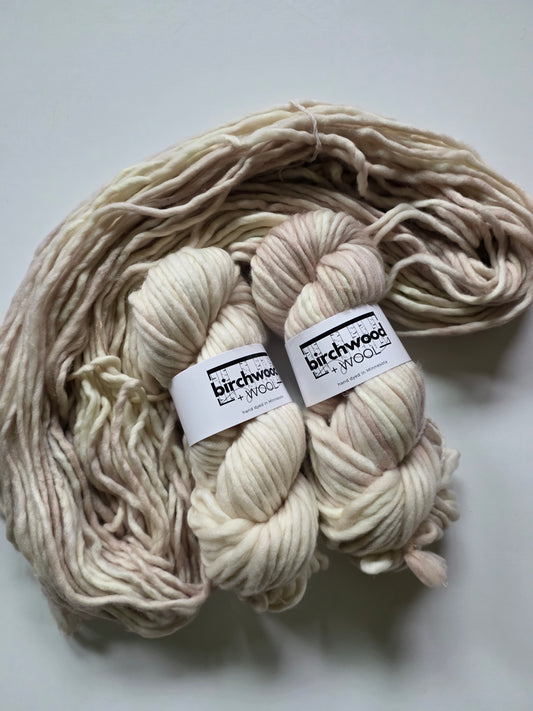 Birchwood and Wool (Knitting In The Wild) Hand Dyed Yarn | Super Bulky | Weathered Bone