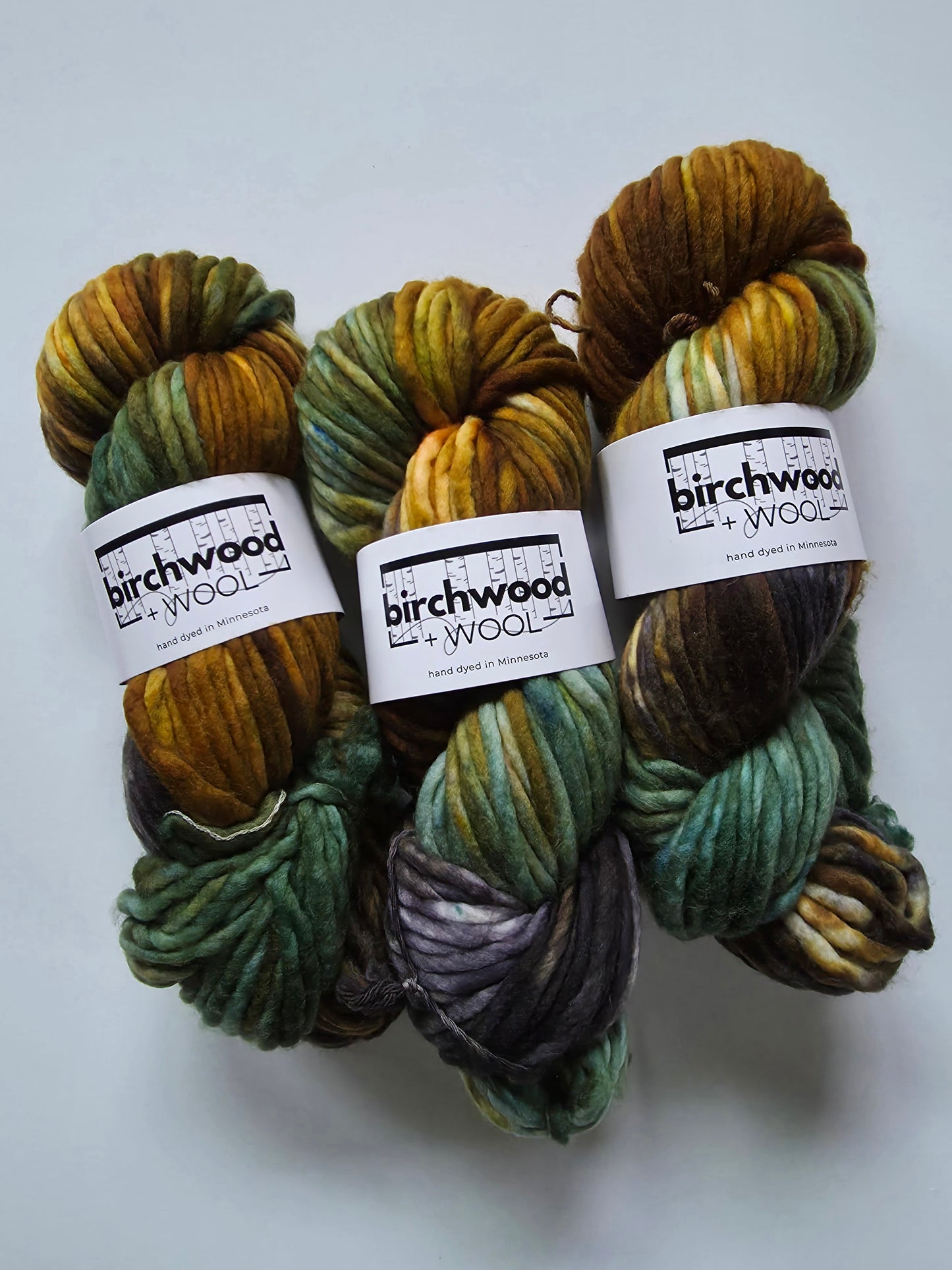 Birchwood and Wool (Knitting In The Wild) Hand Dyed Yarn | Super Bulky | Forest Floor