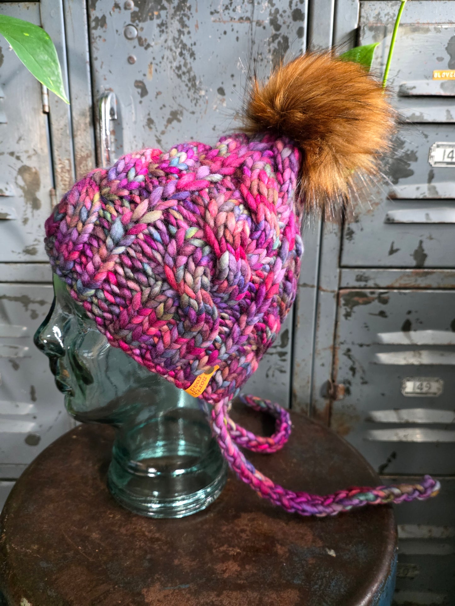 Merino Wool Split Brim Pom Hat