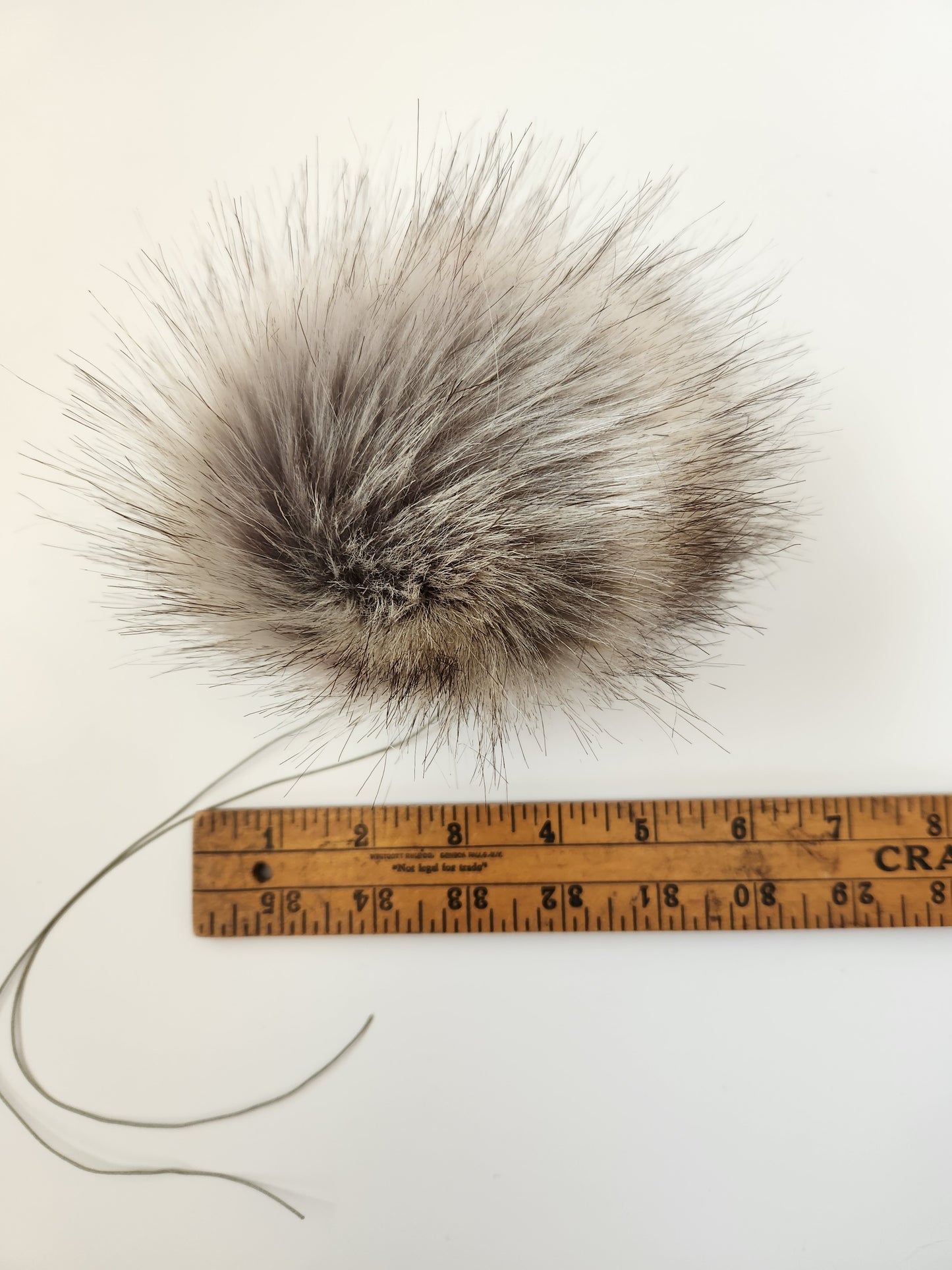 Set of 3 Handmade Faux Fur Pom Poms; Latte, Gray Fox, Smoke