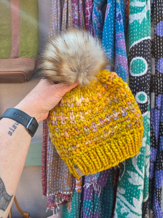 Merino Wool Pom Hat