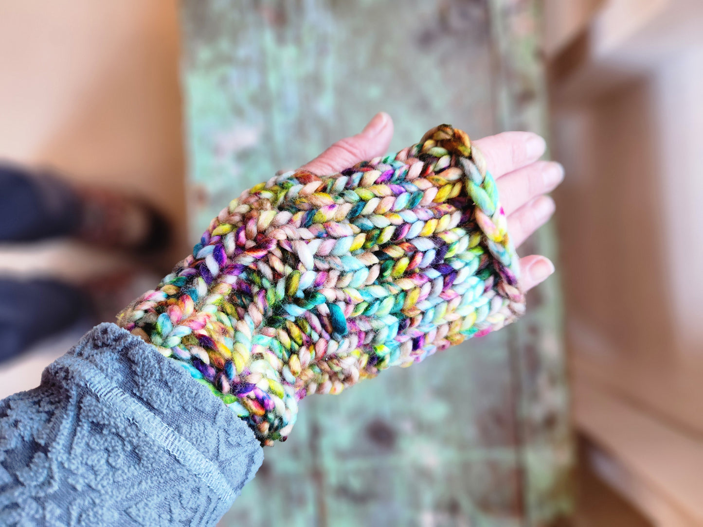 Simple Fingerless Mittens Knitting Pattern