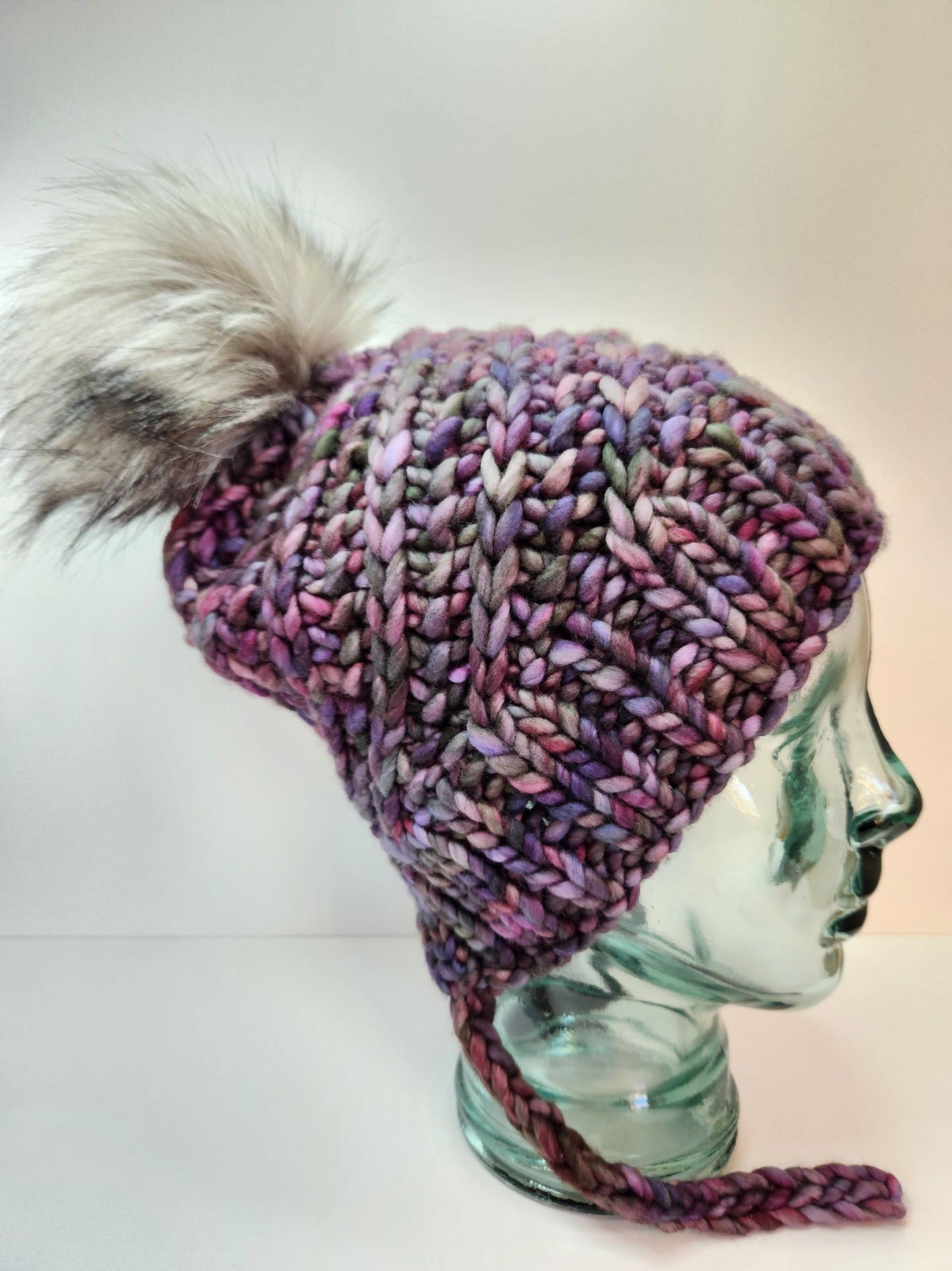 Merino Wool Split Brim Pom Hat