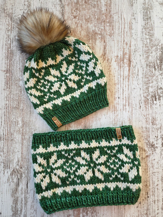 Merino Wool Hat and Cowl Set