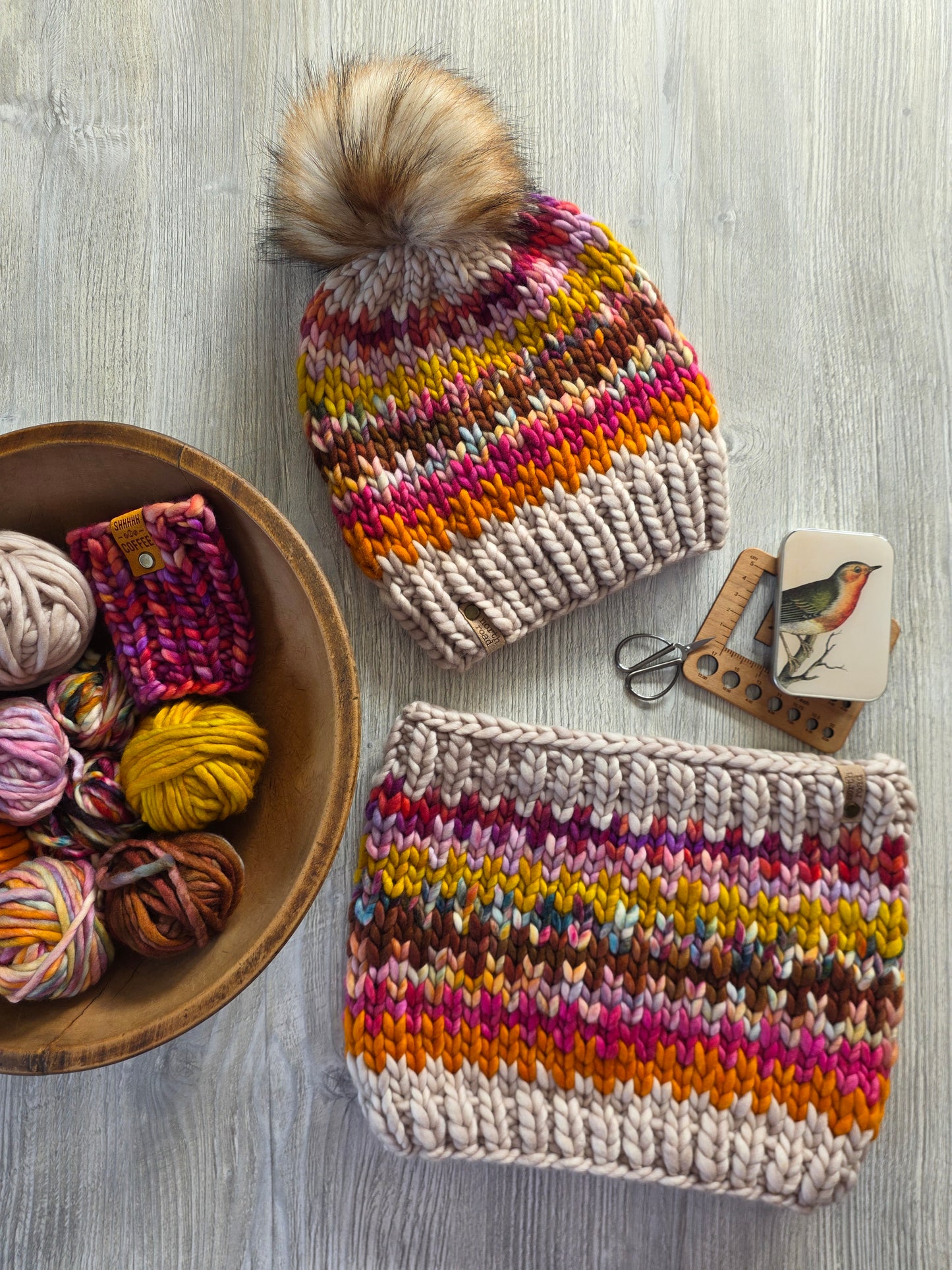 Merino Wool Hat and Cowl Set