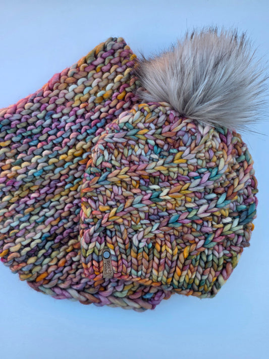 Merino Wool Hat and Cowl Set
