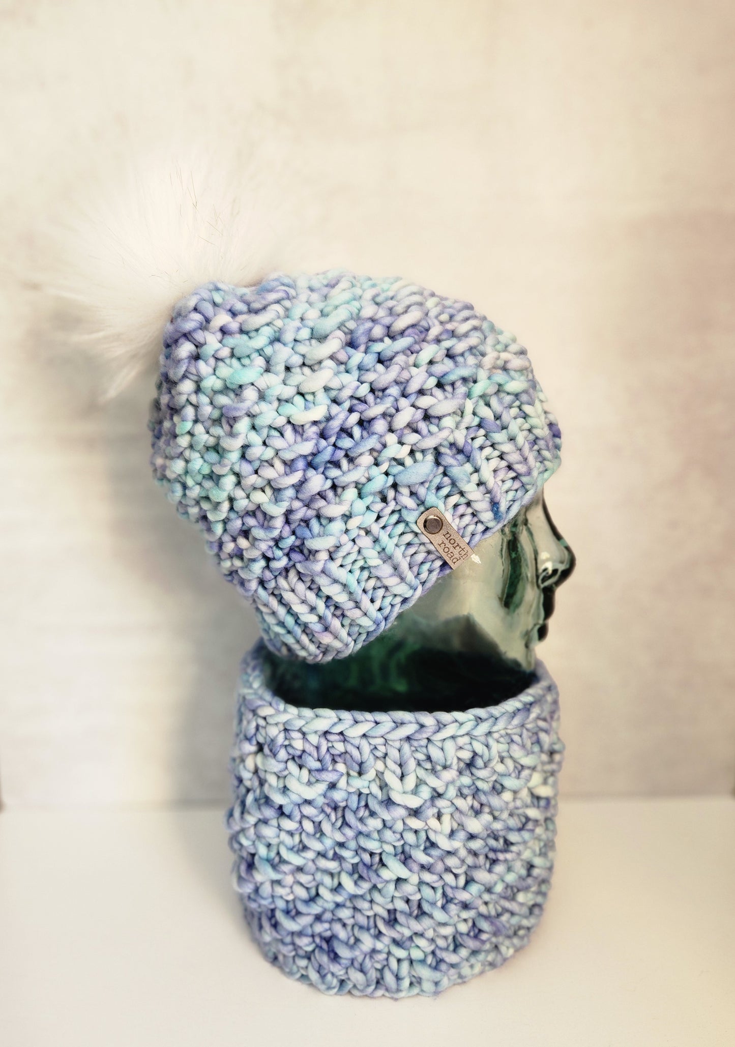 Merino Wool Pom Hat and Cowl Set