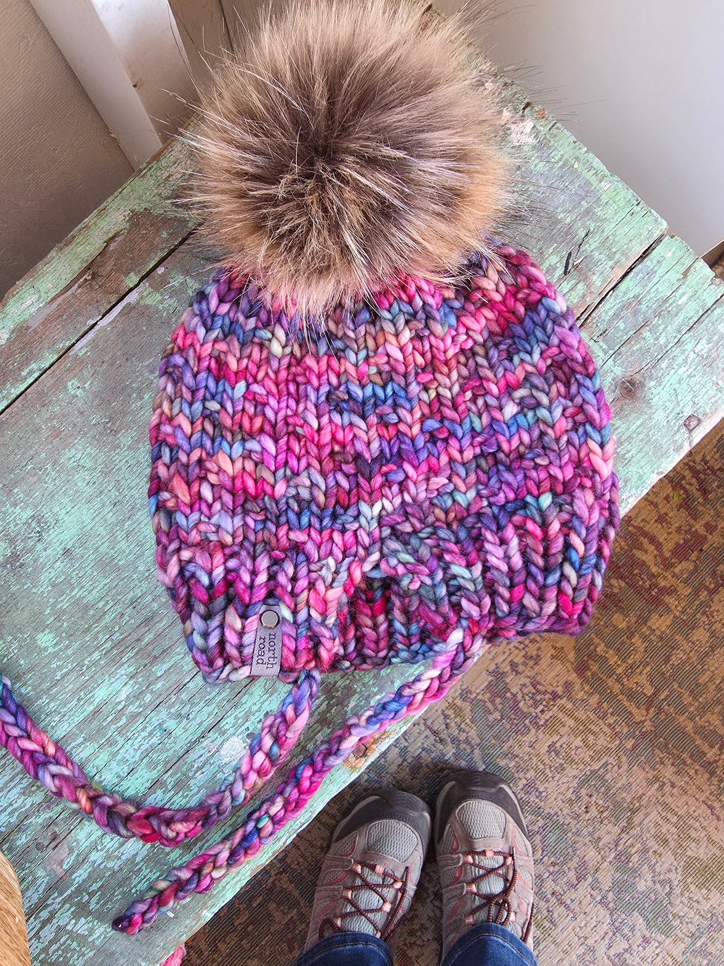 Merino Wool Split Brim Pom Hat