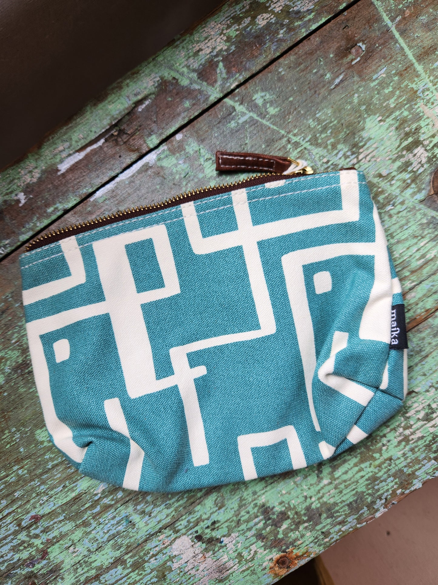 Knitting Project Bag, Medium Zipper Pouch, Malibu