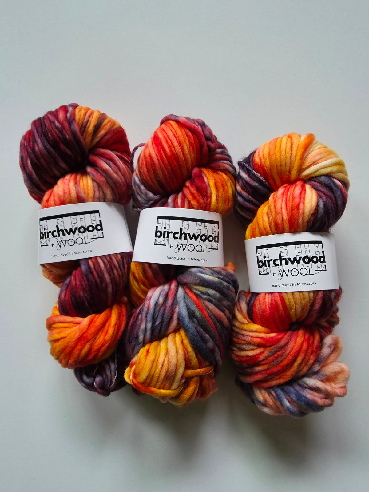 Birchwood and Wool (Knitting In The Wild) Hand Dyed Yarn | Super Bulky | Campfire