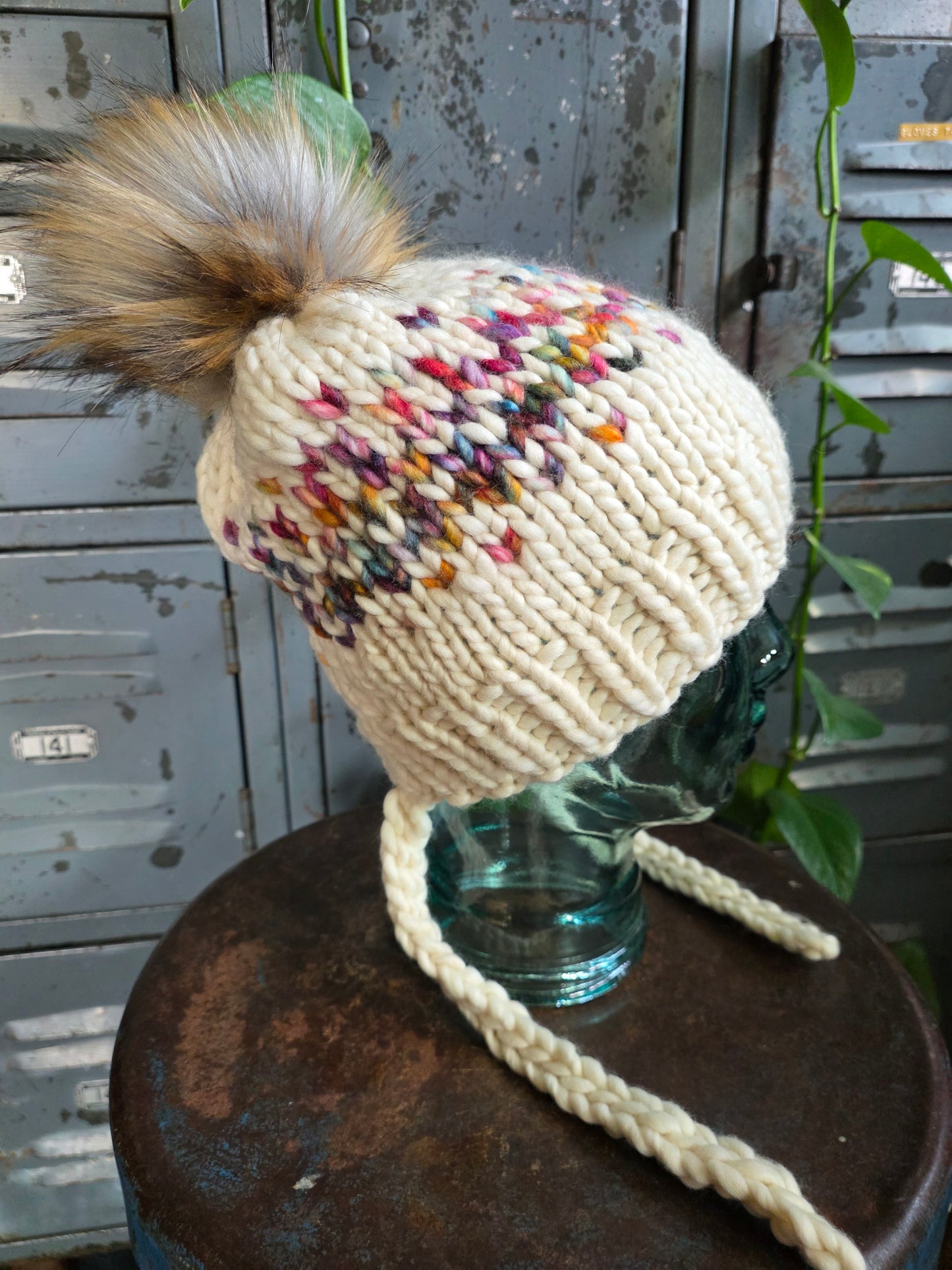 Merino Wool Split Brim Pom Hat