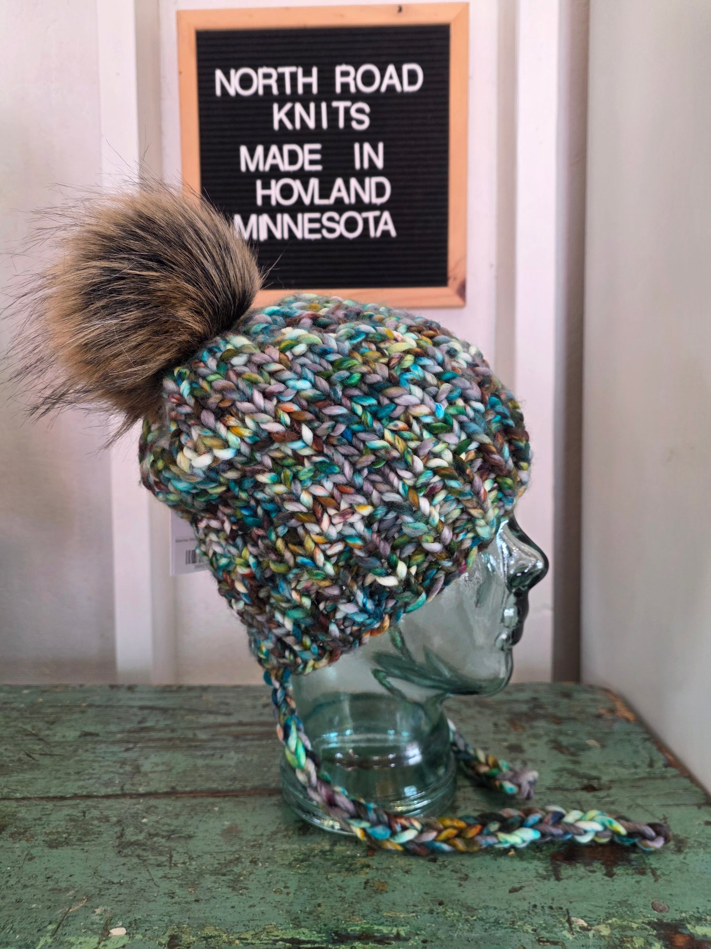 Merino Wool Split Brim Pom Hat