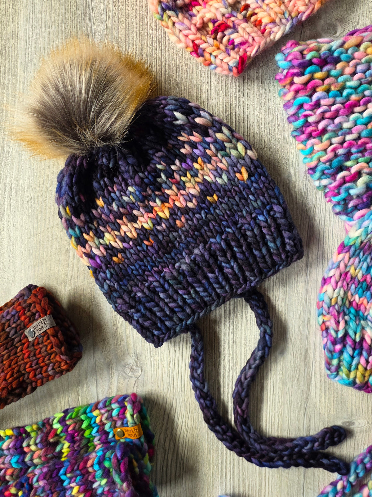 Merino Wool Split Brim Pom Hat