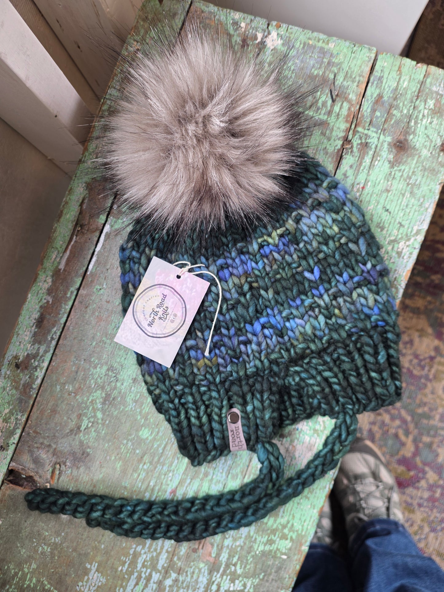 Merino Wool Split Brim Pom Hat