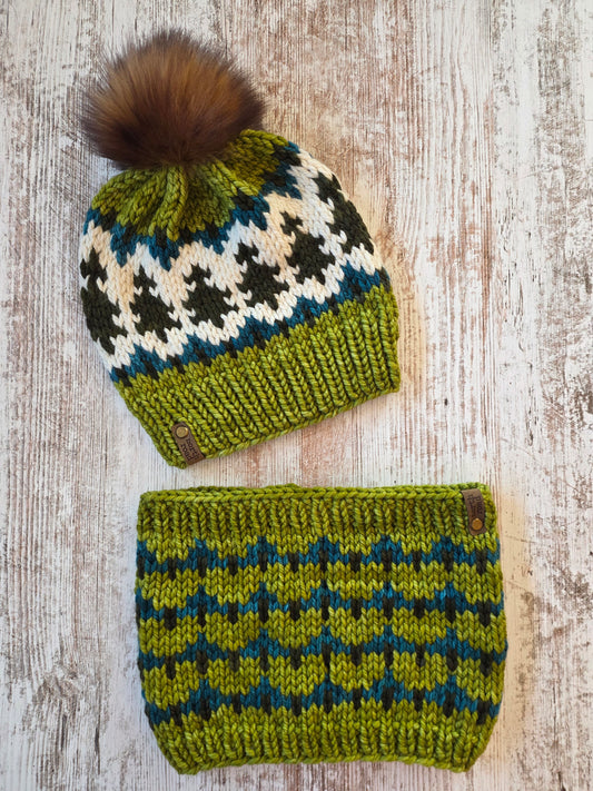 Merino Wool Hat and Cowl Set