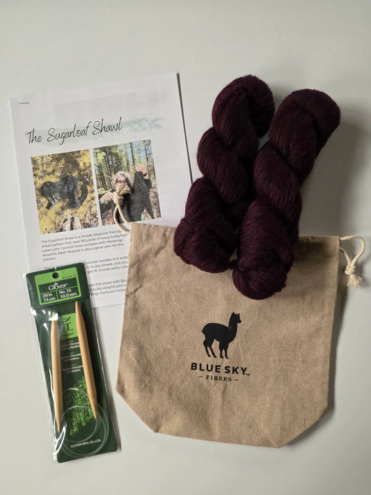 Sugarloaf Shawl Knitting Kit | Wicked