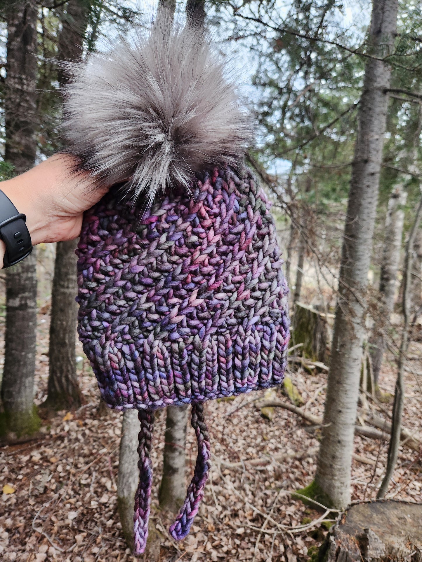 Merino Wool Split Brim Pom Hat