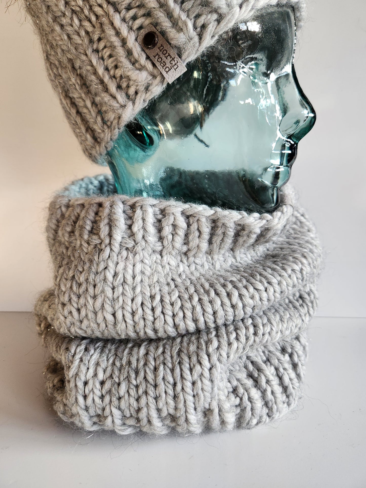 Wool and Mohair Blend Hat and Cowl Set