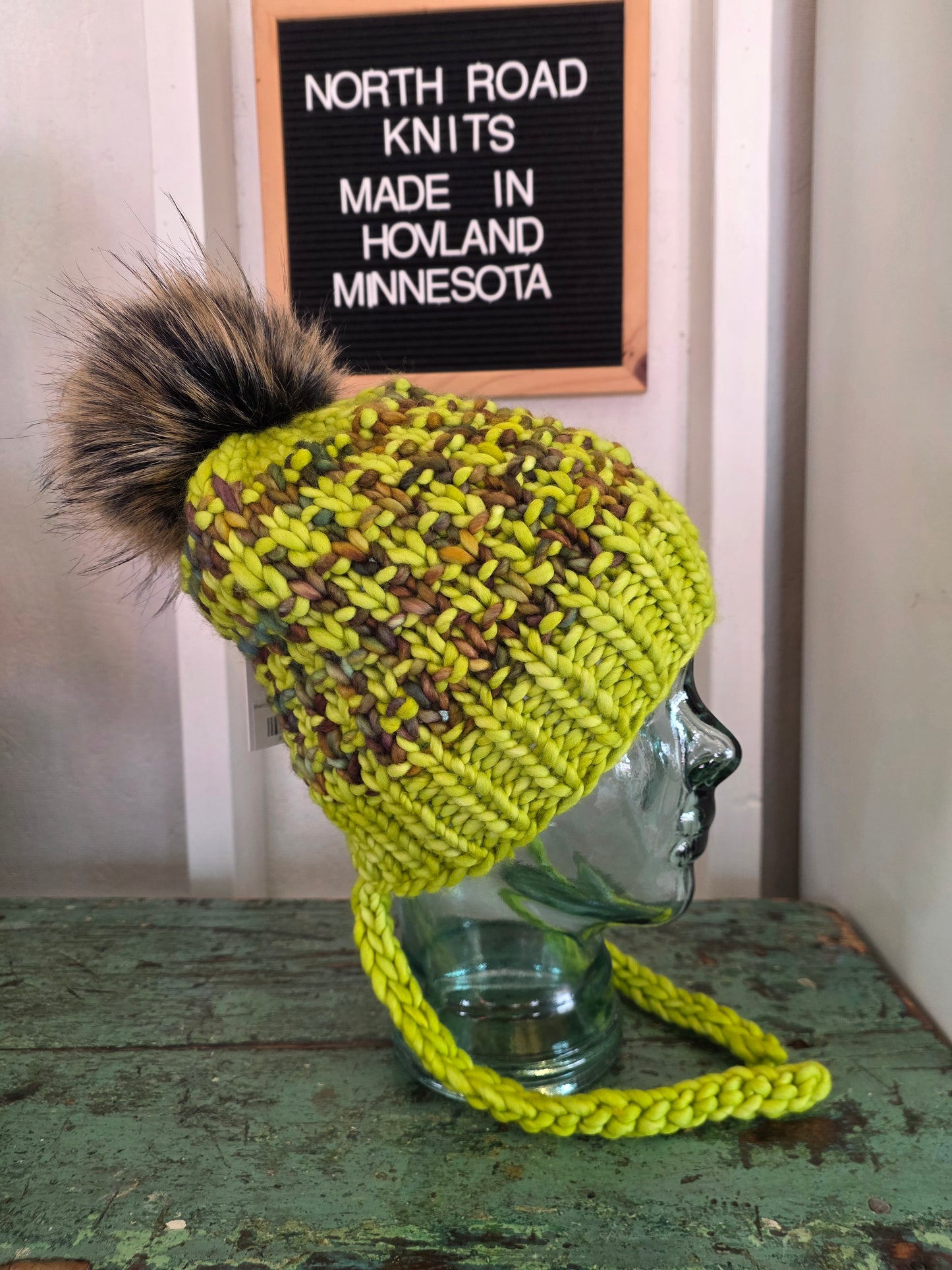Merino Wool Split Brim Pom Hat