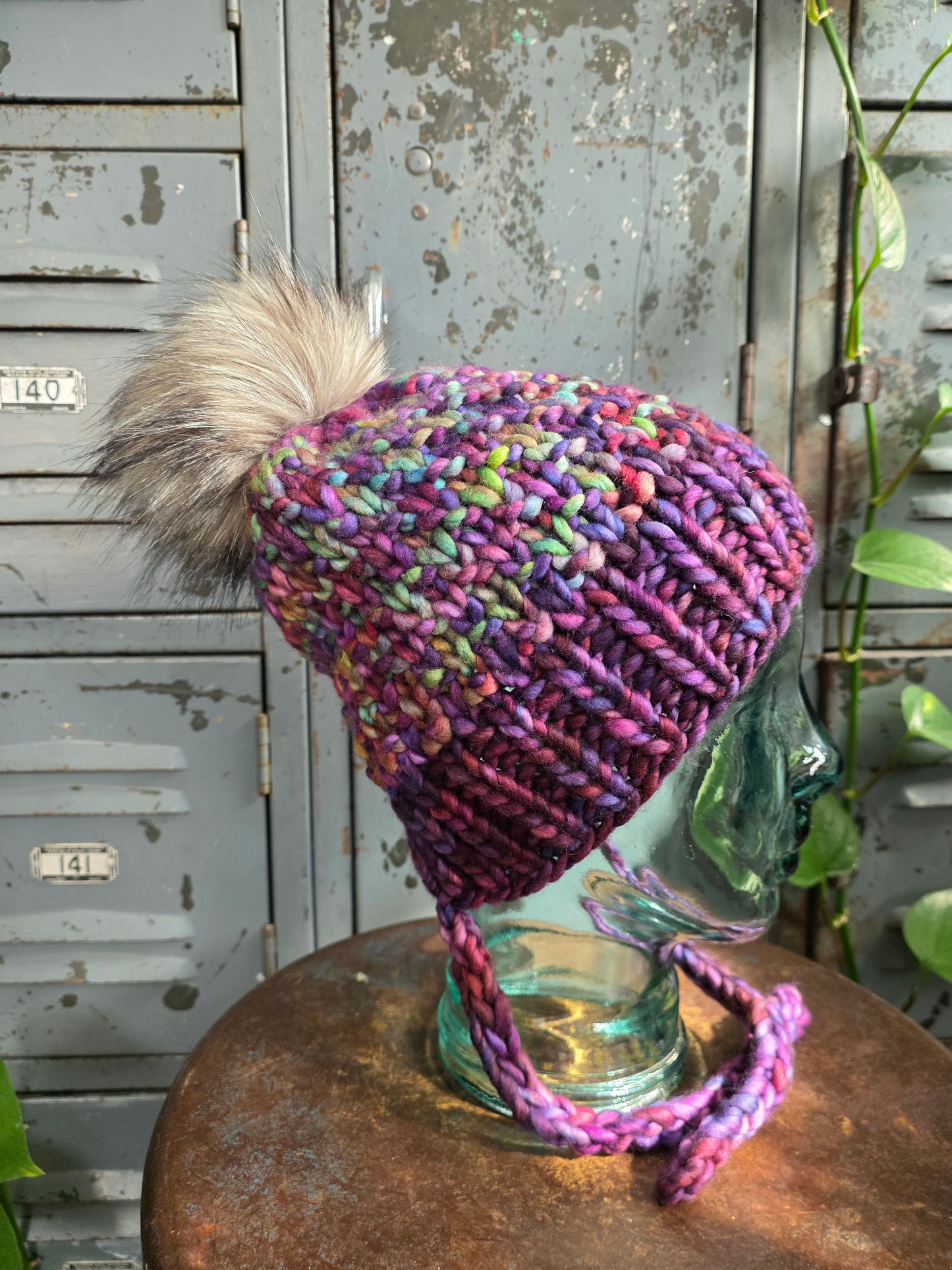 Merino Wool Split Brim Pom Hat