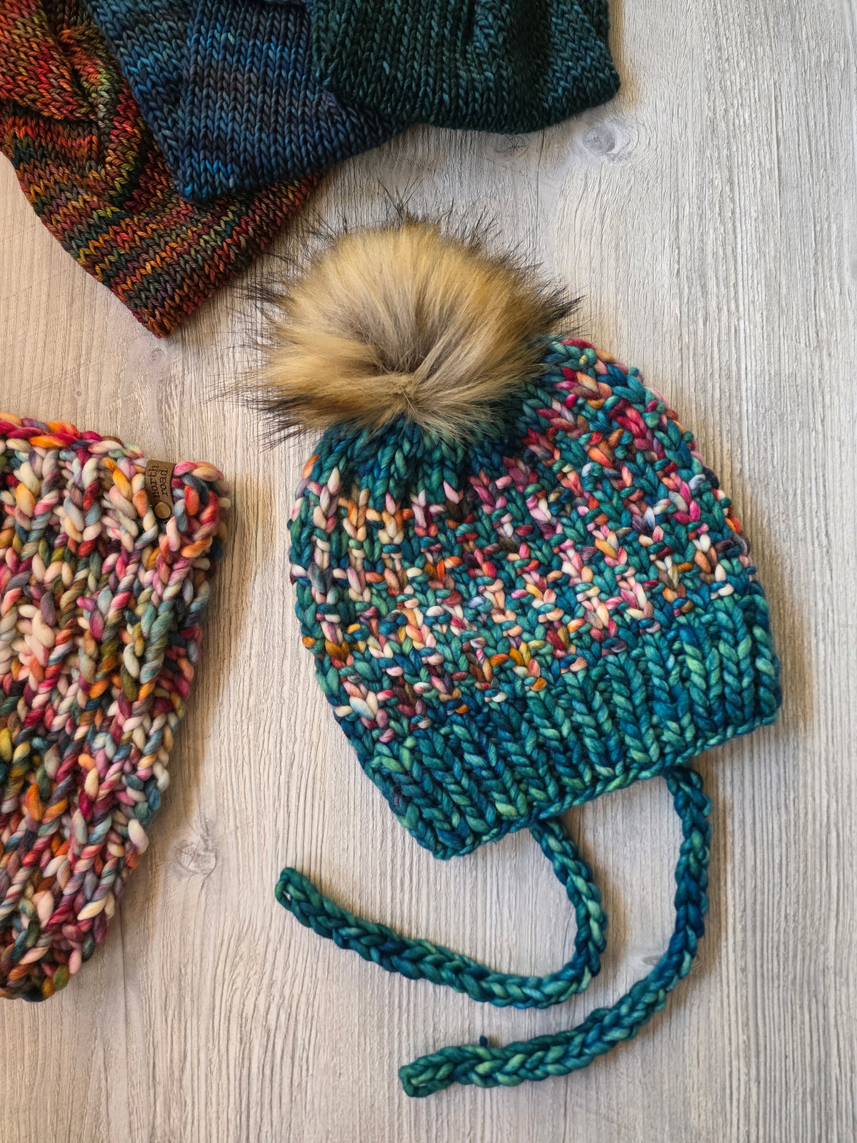 Merino Wool Split Brim Pom Hat