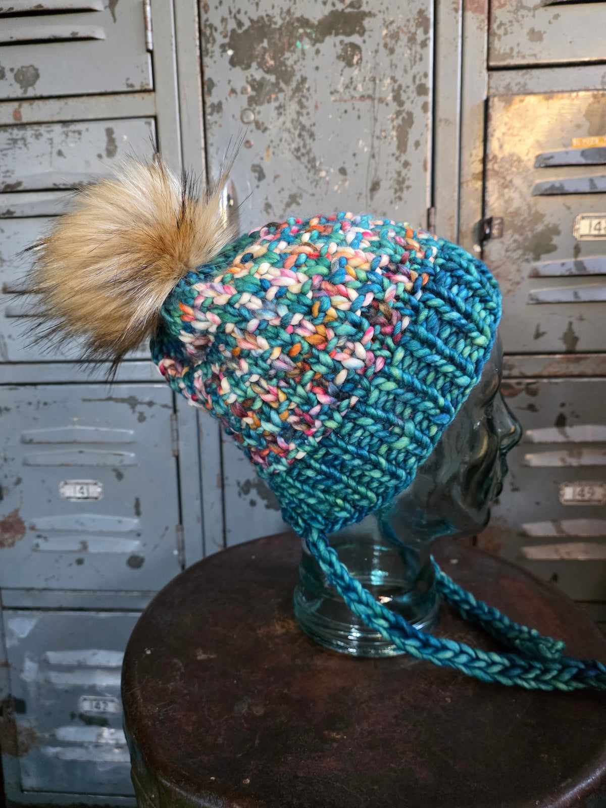 Merino Wool Split Brim Pom Hat