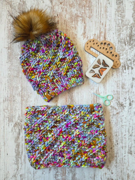 Merino Wool Hat and Cowl Set