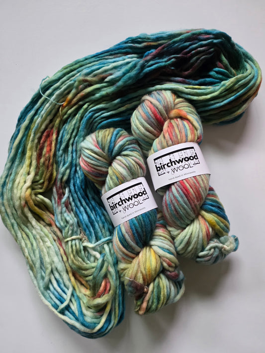 Birchwood and Wool (Knitting In The Wild) Hand Dyed Yarn | Super Bulky | The Japanese Footbridge