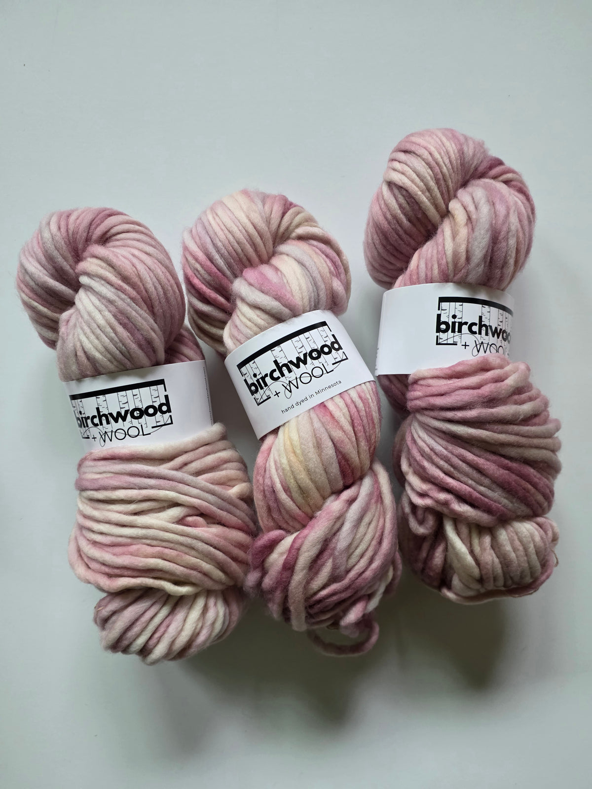 Birchwood and Wool (Knitting In The Wild) Hand Dyed Yarn | Super Bulky | Mauve Wood