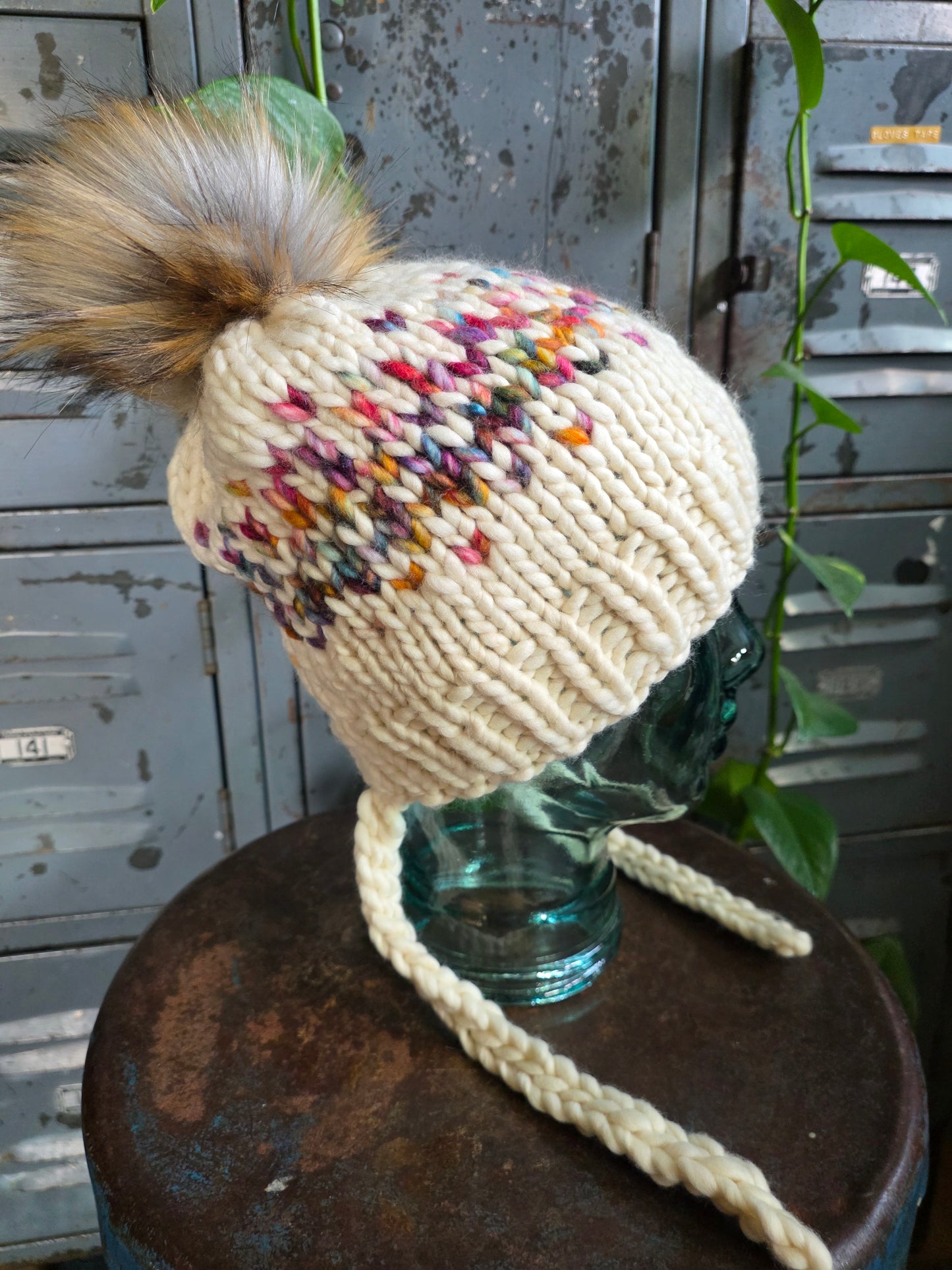 Merino Wool Split Brim Pom Hat