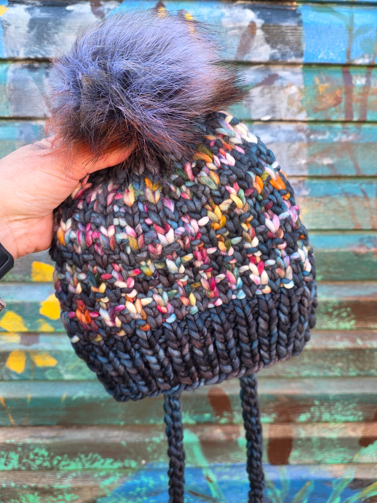 Merino Wool Split Brim Pom Hat