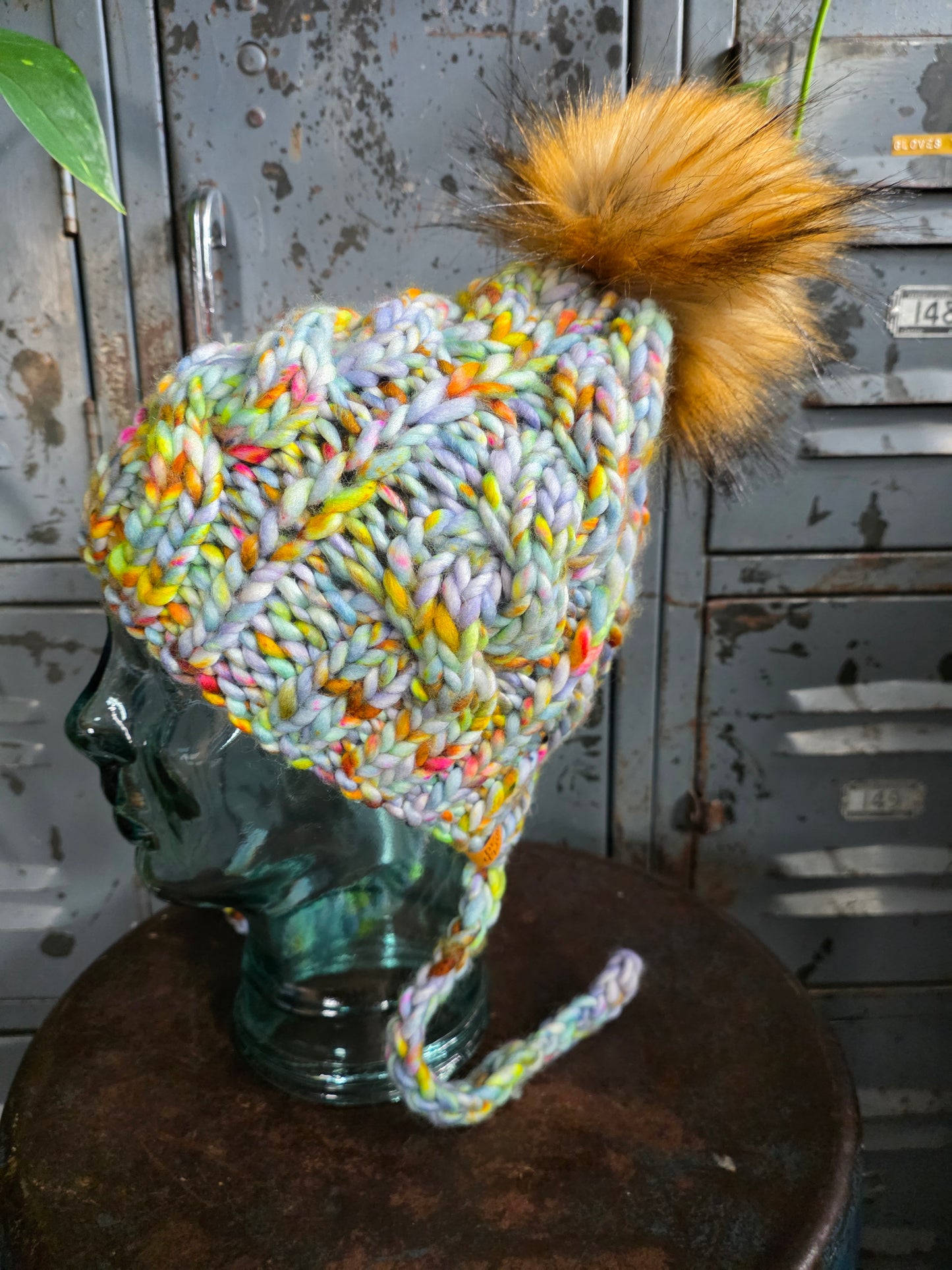 Merino Wool Split Brim Pom Hat