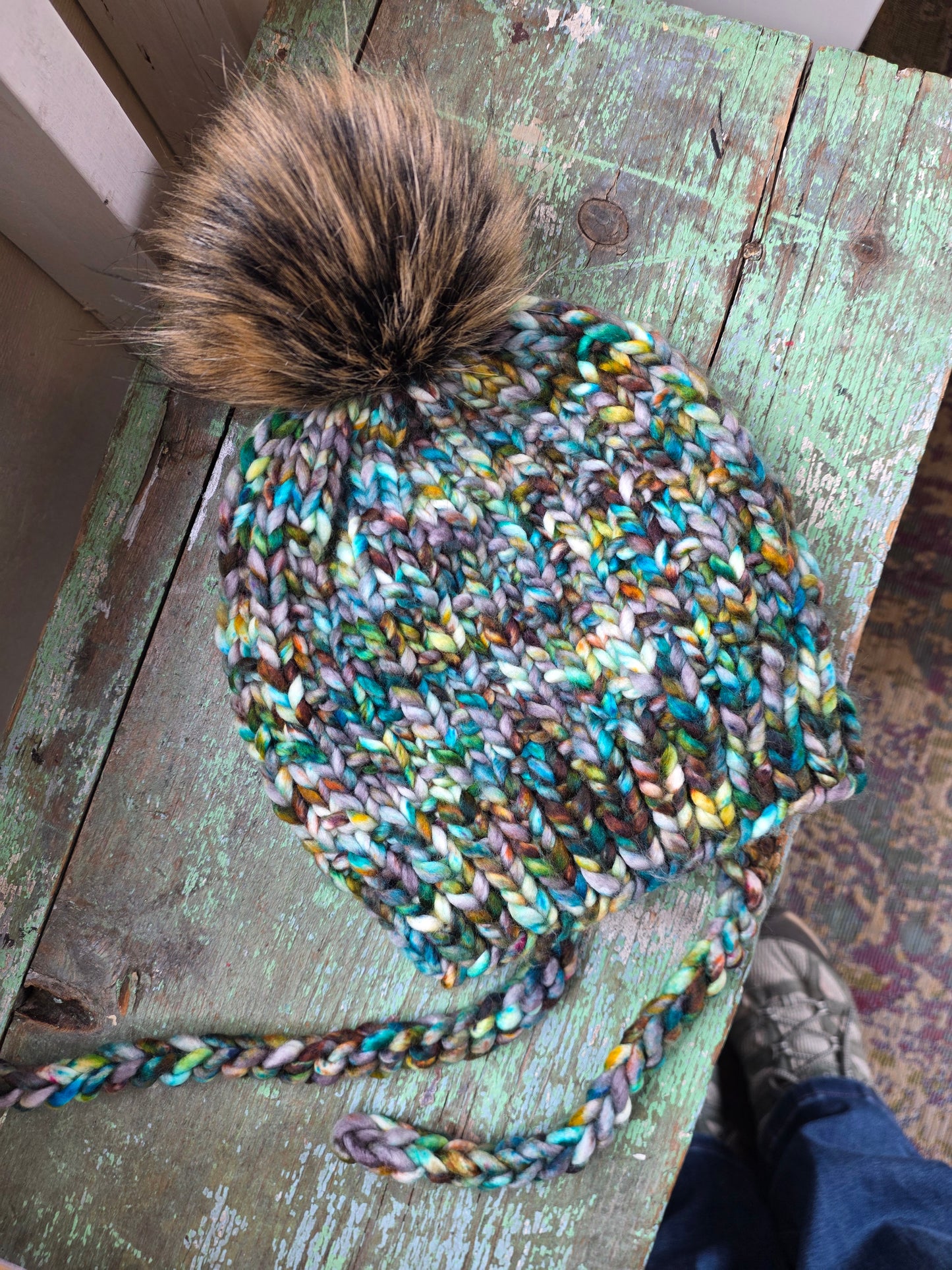 Merino Wool Split Brim Pom Hat