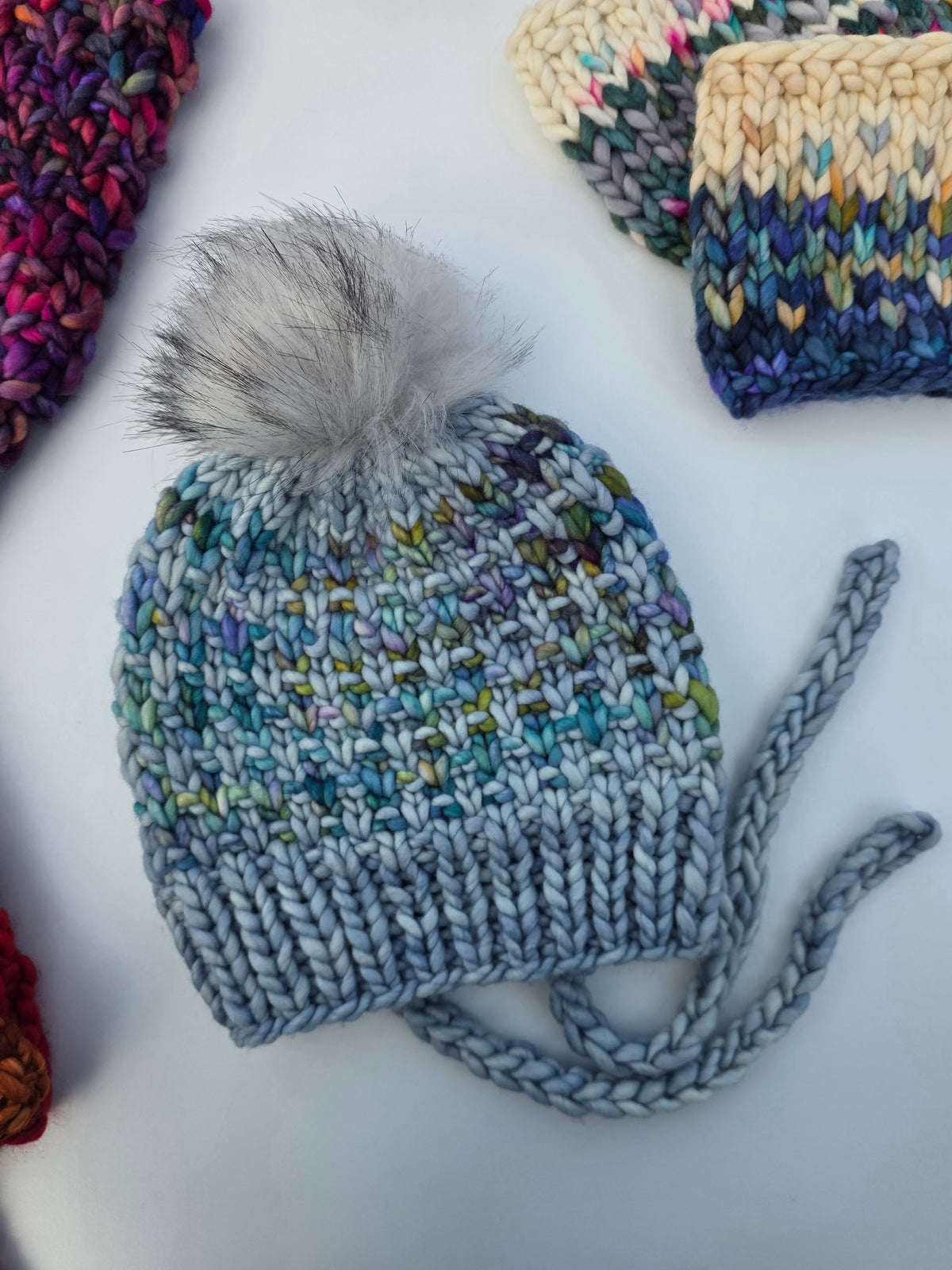 Merino Wool Split Brim Pom Hat