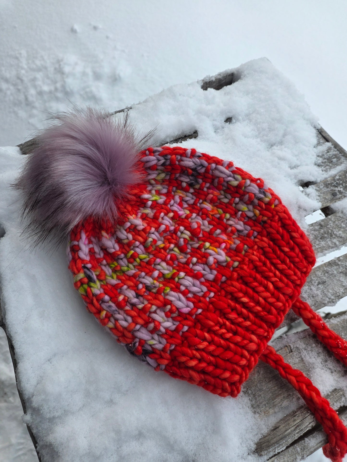 Merino Wool Split Brim Pom Hat
